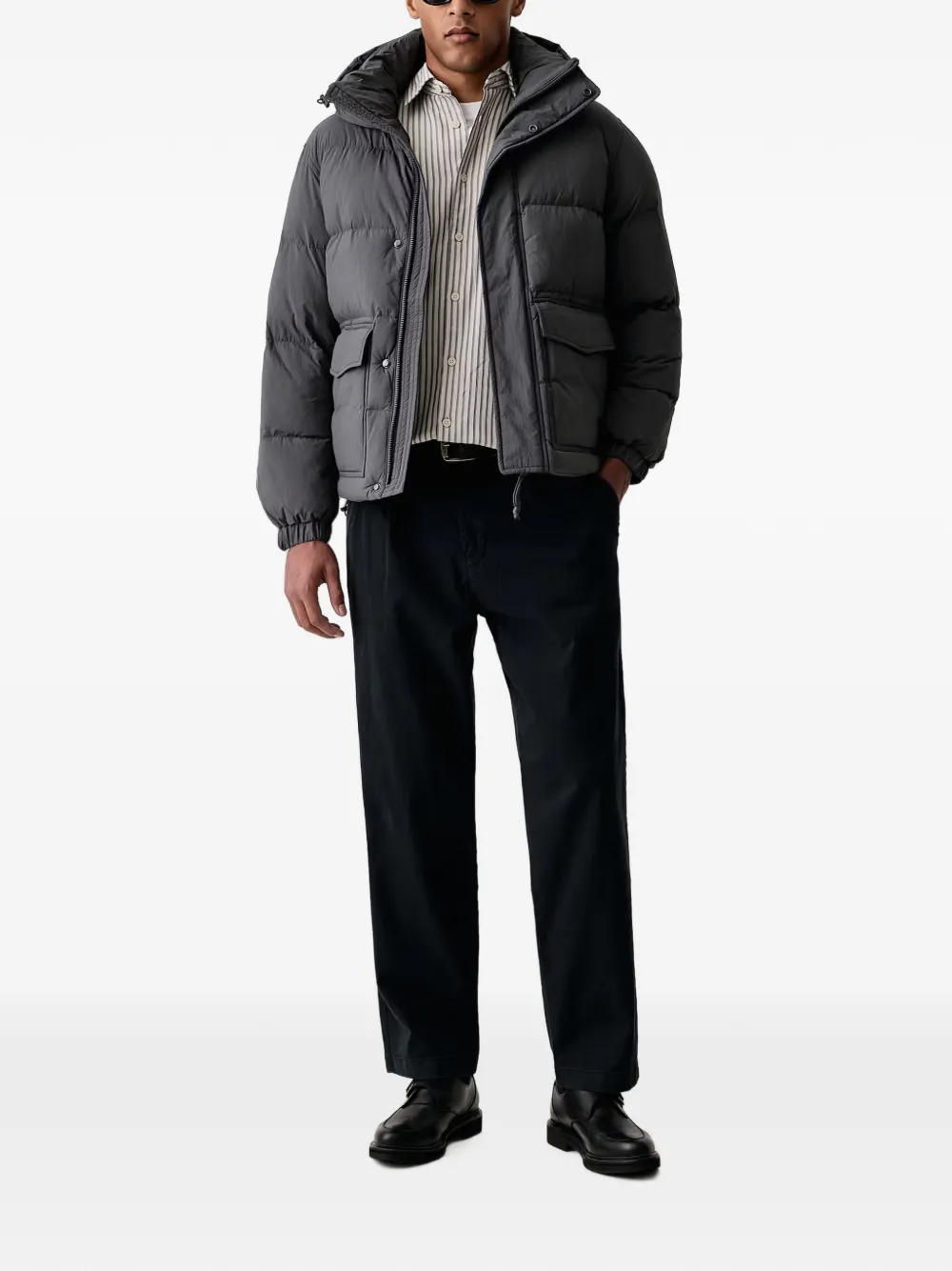 Marc O'Polo hooded quilted jacket Grijs
