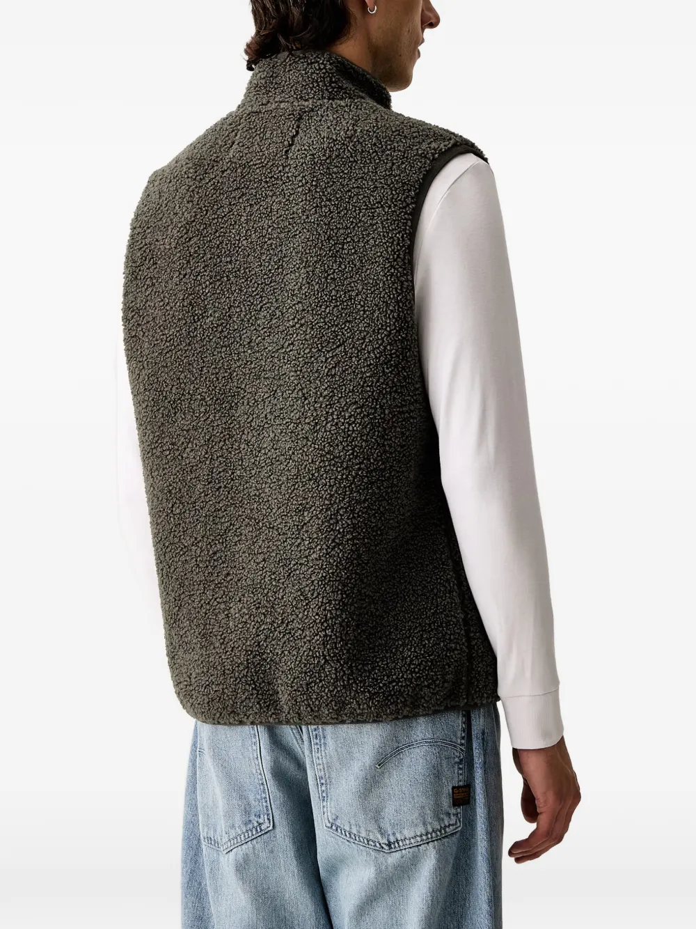 Marc O'Polo fleece zip-up gilet Groen