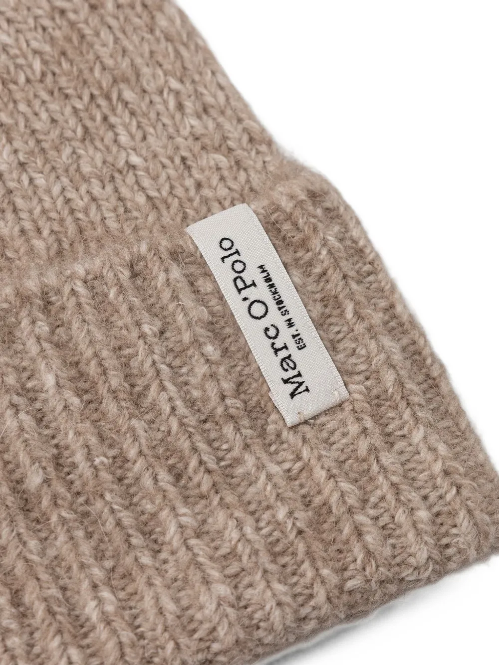 Marc O'Polo ribbed-knit beanie hat Beige
