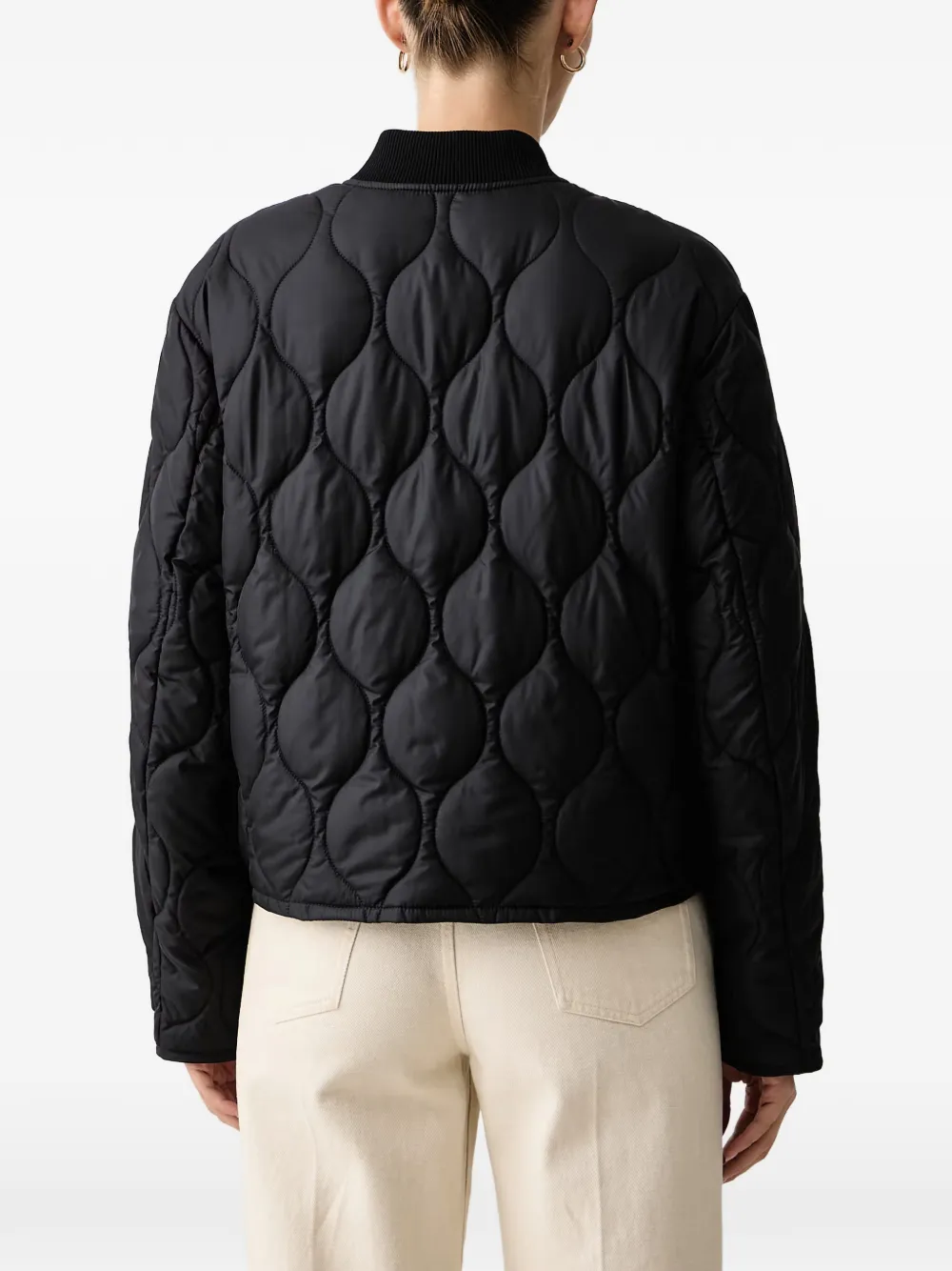 Marc O'Polo quilted zip-up bomber jacket Blauw