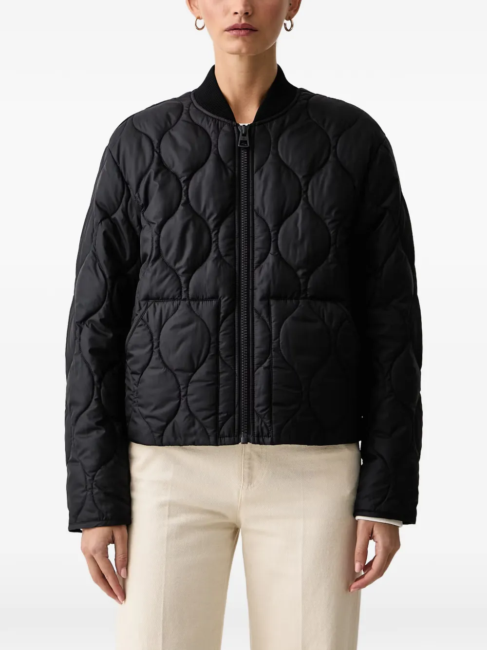 Marc O'Polo quilted zip-up bomber jacket - Blu