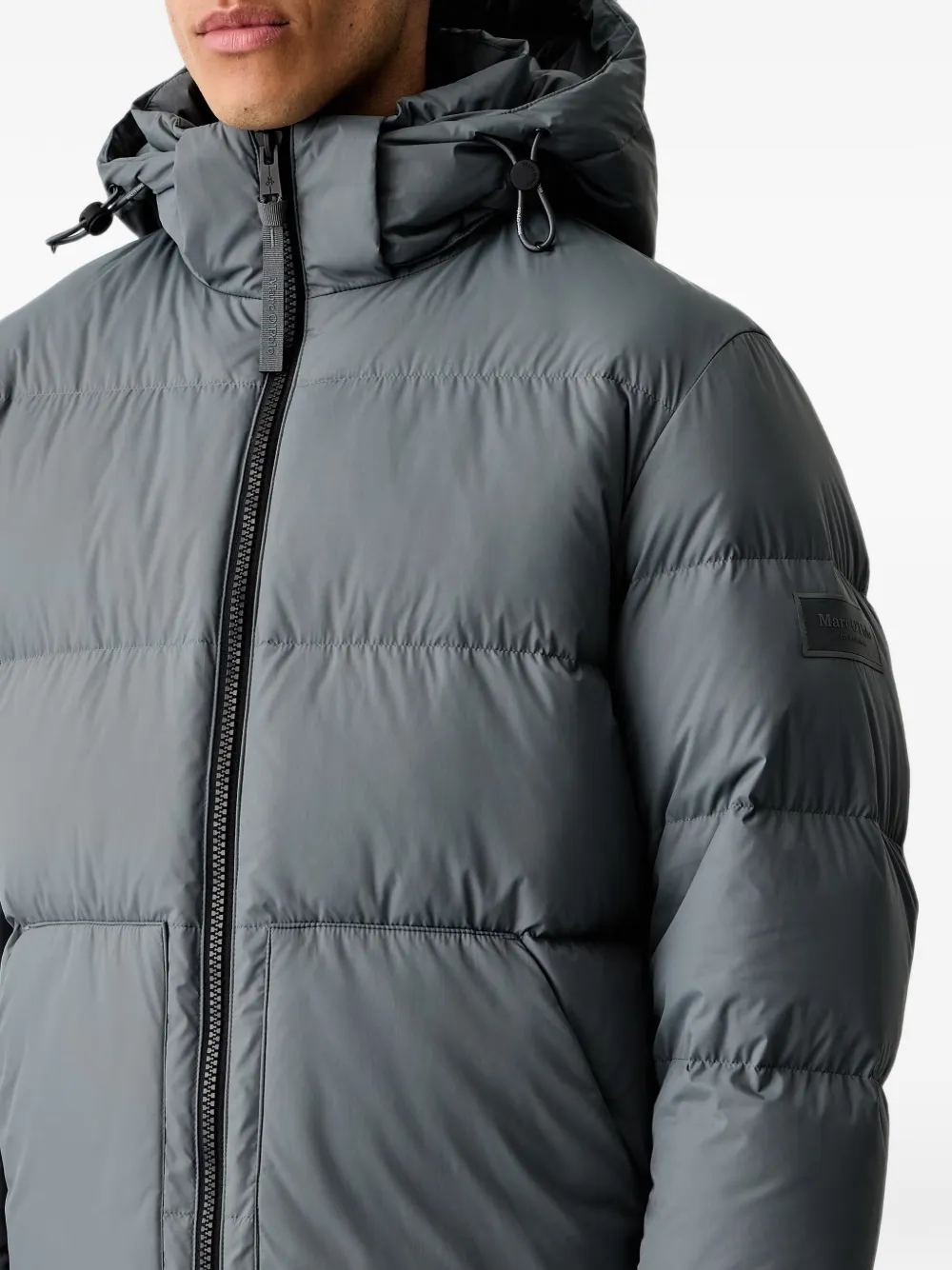 Marc O'Polo quilted hooded padded jacket Blauw