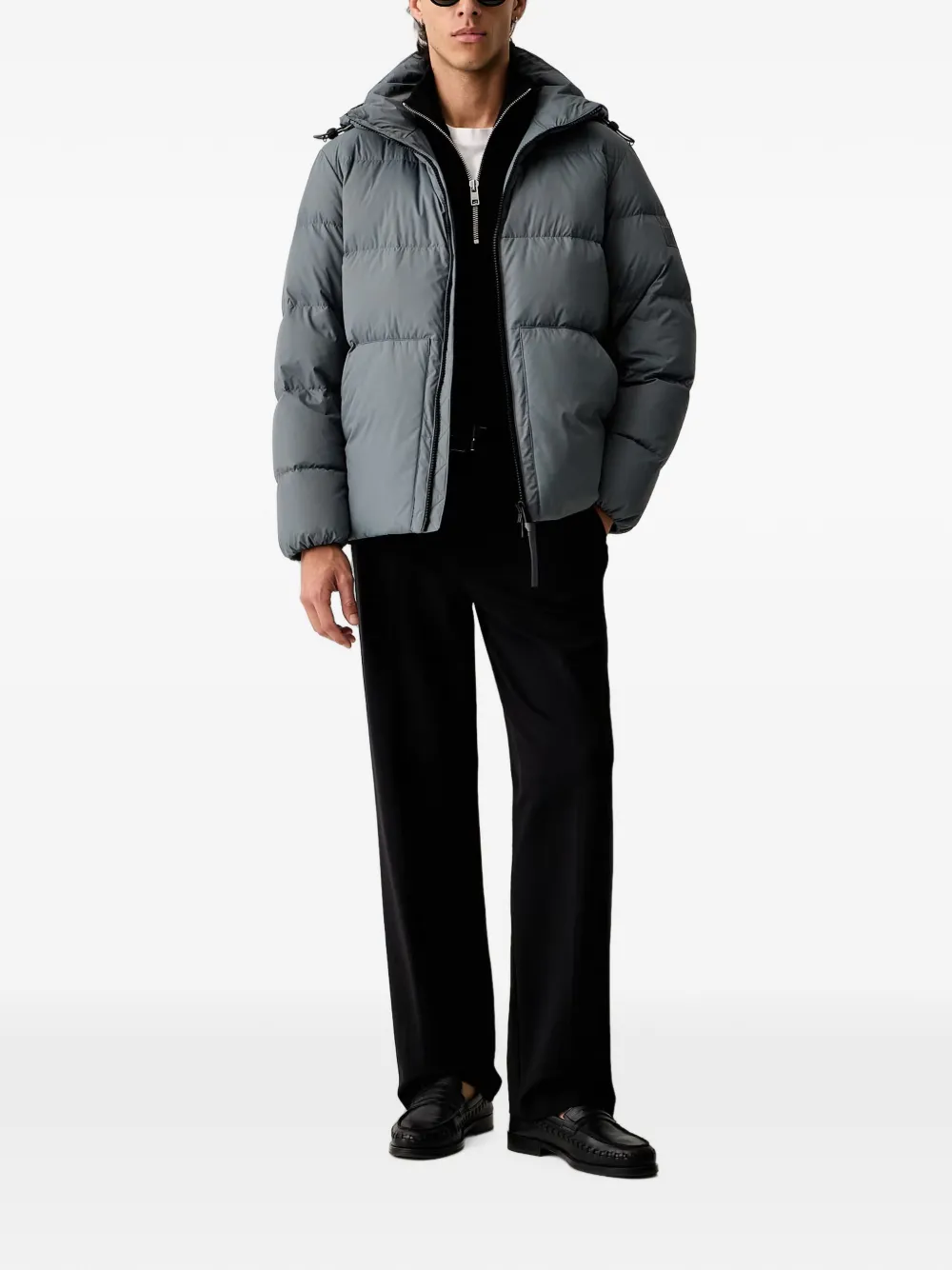 Marc O'Polo quilted hooded padded jacket Blauw