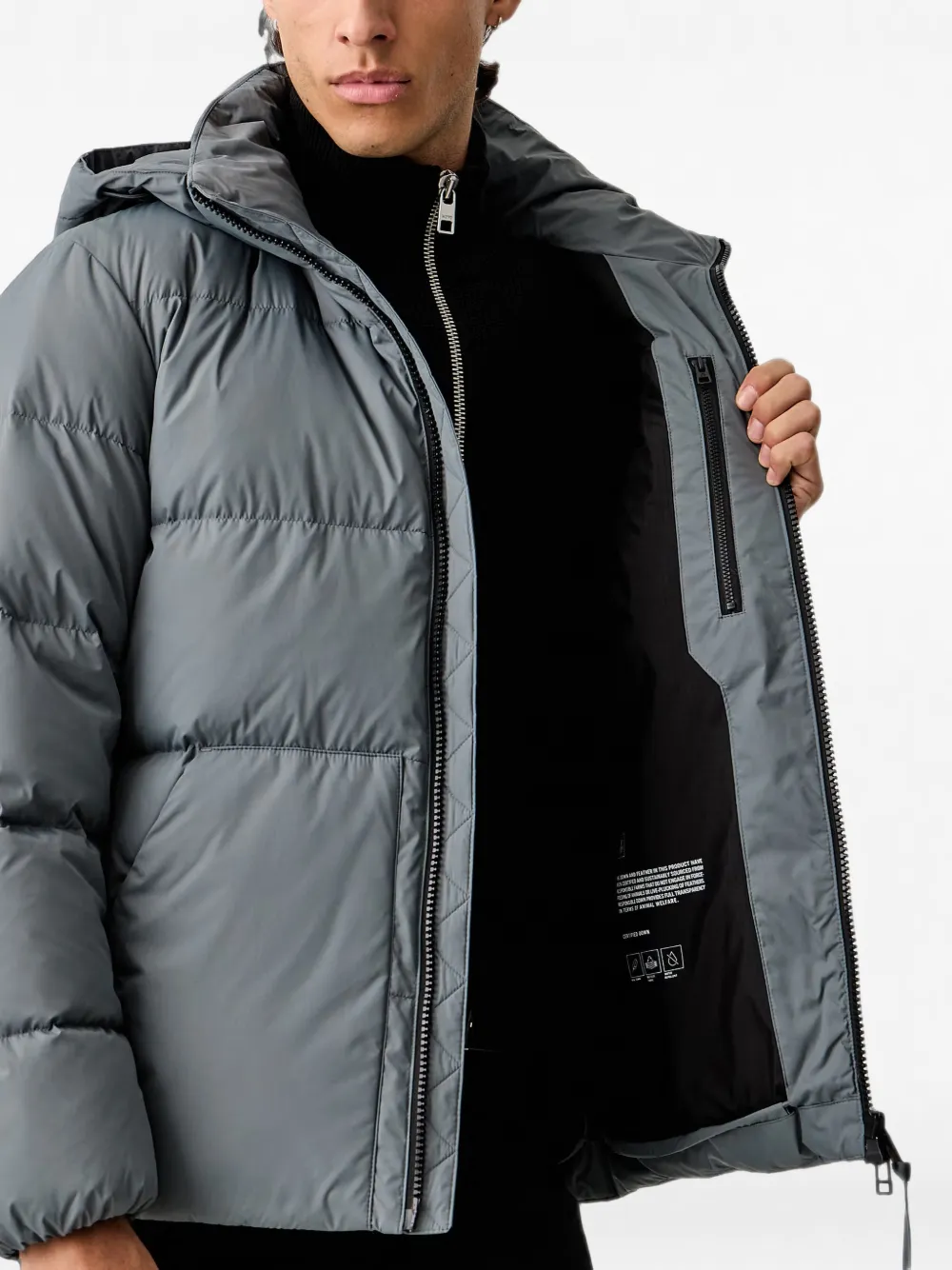 Marc O'Polo quilted hooded padded jacket Blauw