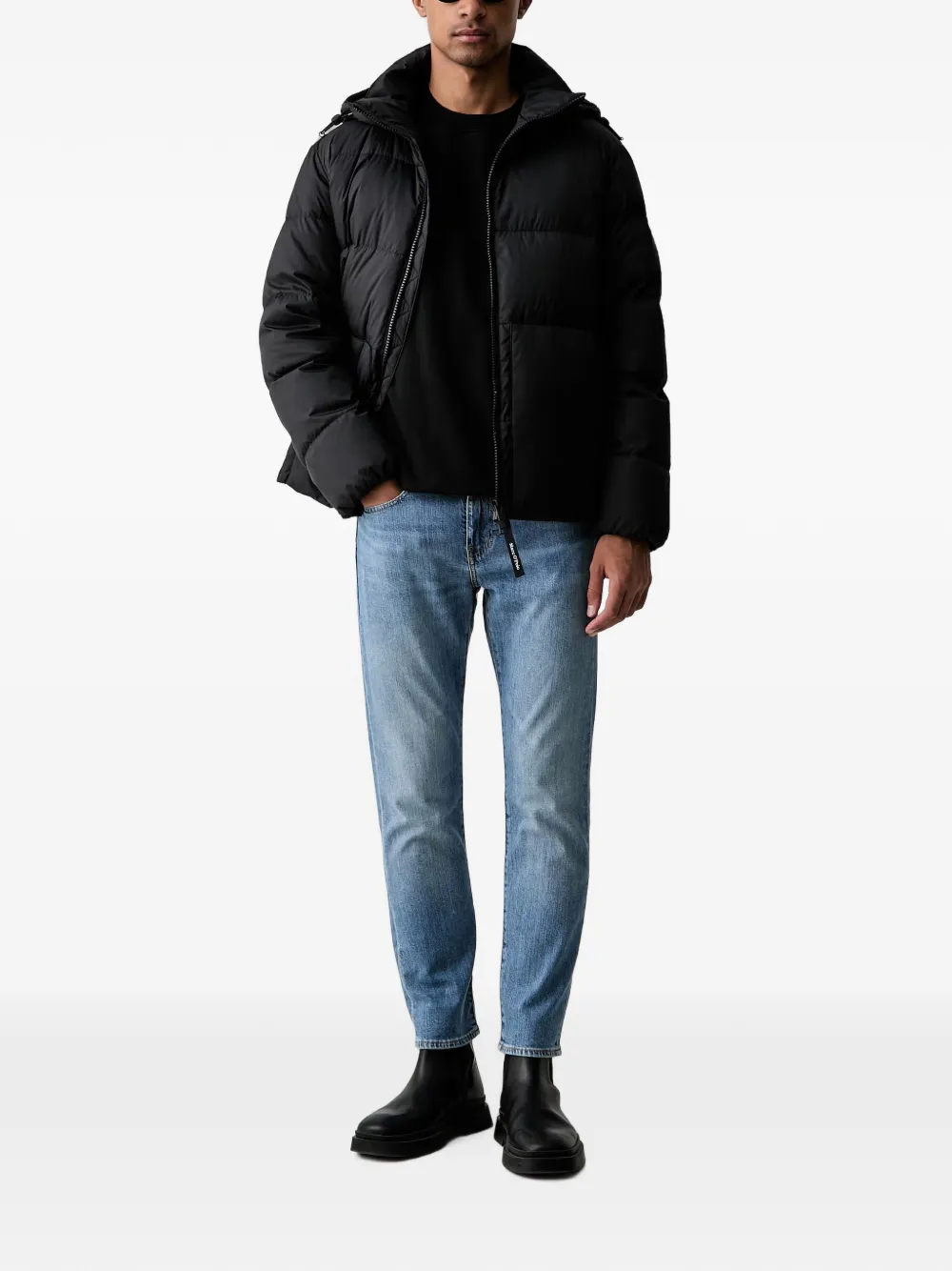 Marc O'Polo hooded padded jacket Zwart