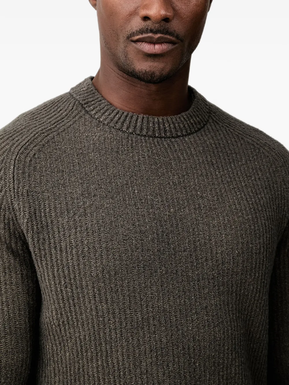 Marc O'Polo ribbed-knit raglan-sleeve sweater Groen