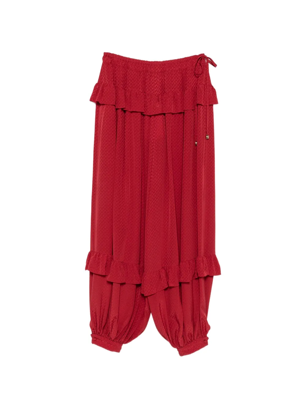 Chloé ruffled silk-jacquard trousers