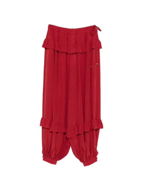 Chloé pantalon en jacquard de soie à volants