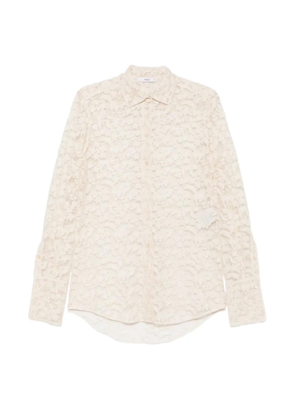 FENDI Camicia in pizzo a fiori con bottoni - Toni neutri