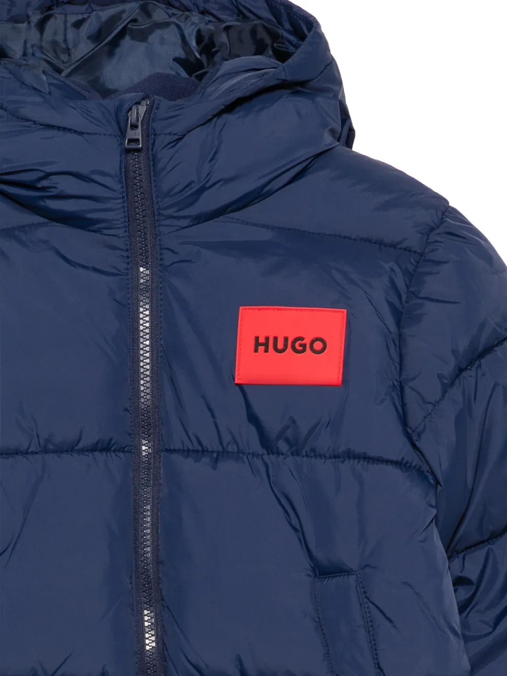 HUGO KIDS Donsjack met logopatch Blauw