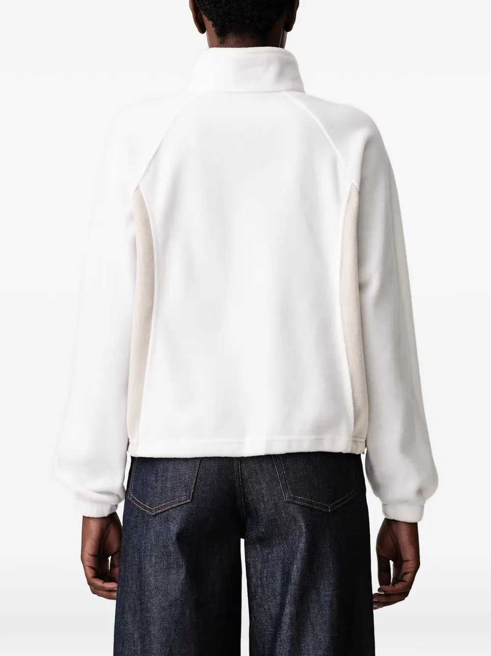 Columbia Fleecejack met logo-patch en rits Wit