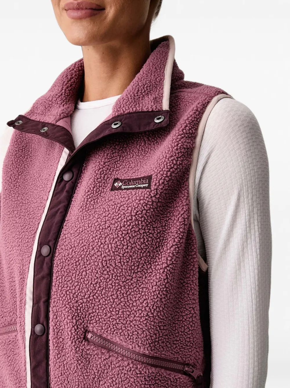 Columbia Helvetia bodywarmer met fleece textuur Paars