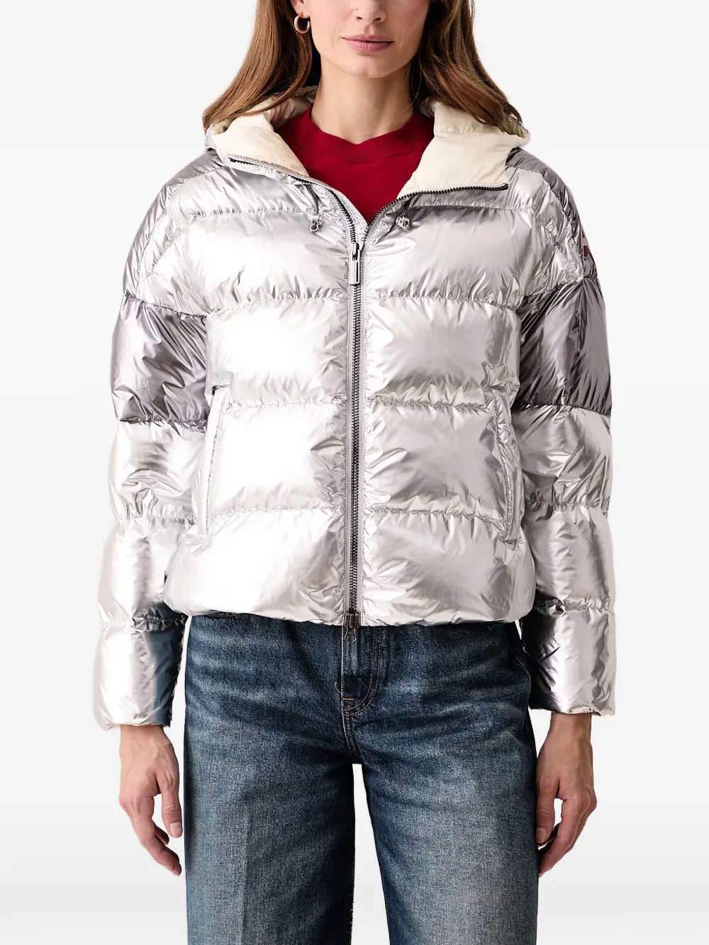 Colmar Metallic Puffer Jacket In Silver