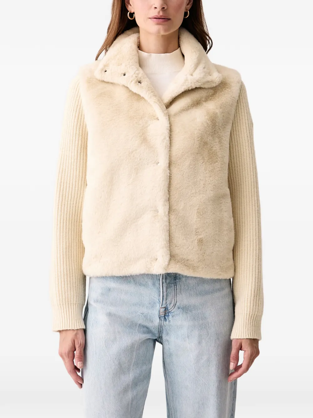 Colmar Faux-fur Panelled Jacket In Neutral