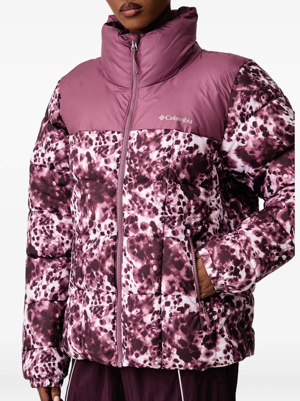 Columbia Donsjack met luipaardprint Paars