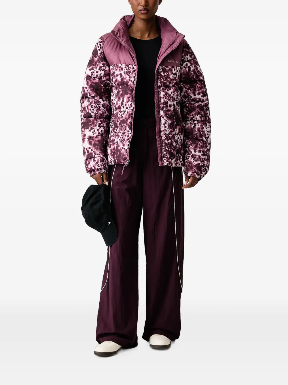 Columbia Donsjack met luipaardprint Paars
