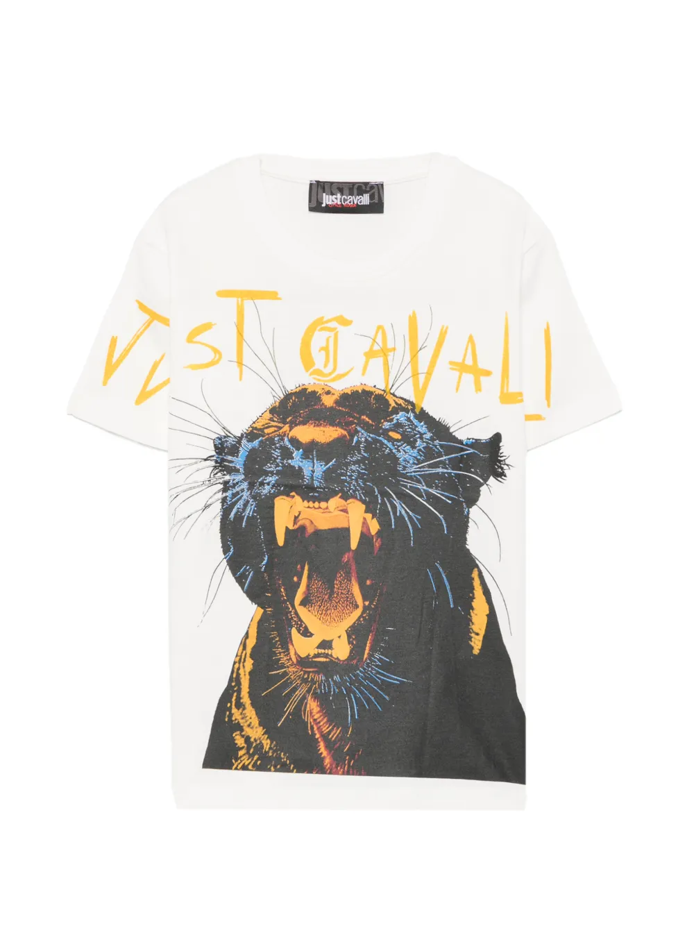 Just Cavalli Kids panther-print T-shirt - Bianco
