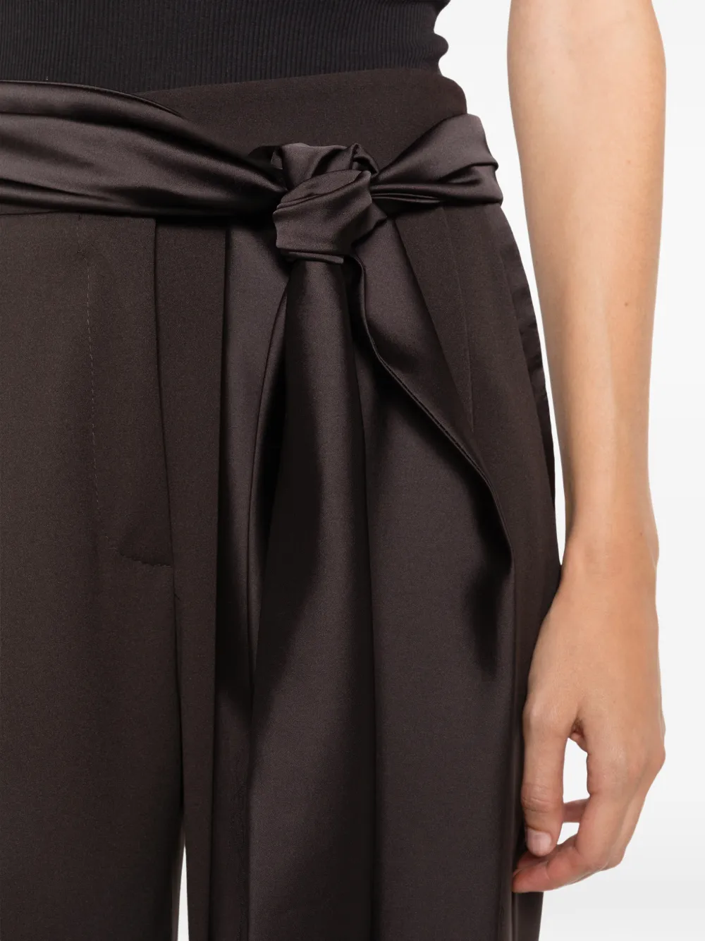 IMPERIAL Broek met franje en ceintuur Bruin