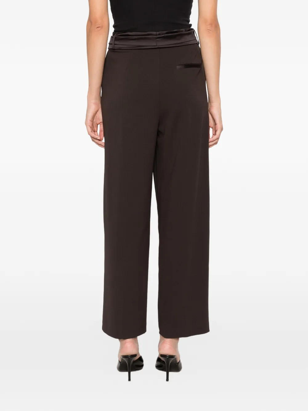 IMPERIAL Broek met franje en ceintuur Bruin
