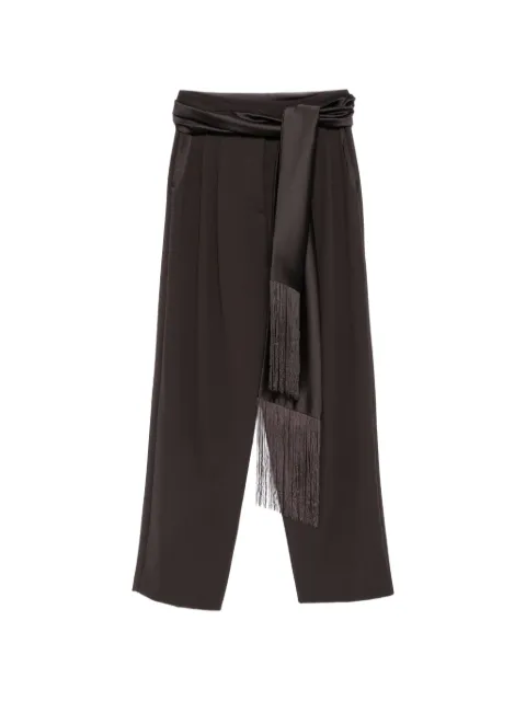IMPERIAL fringe-trim belted trousers
