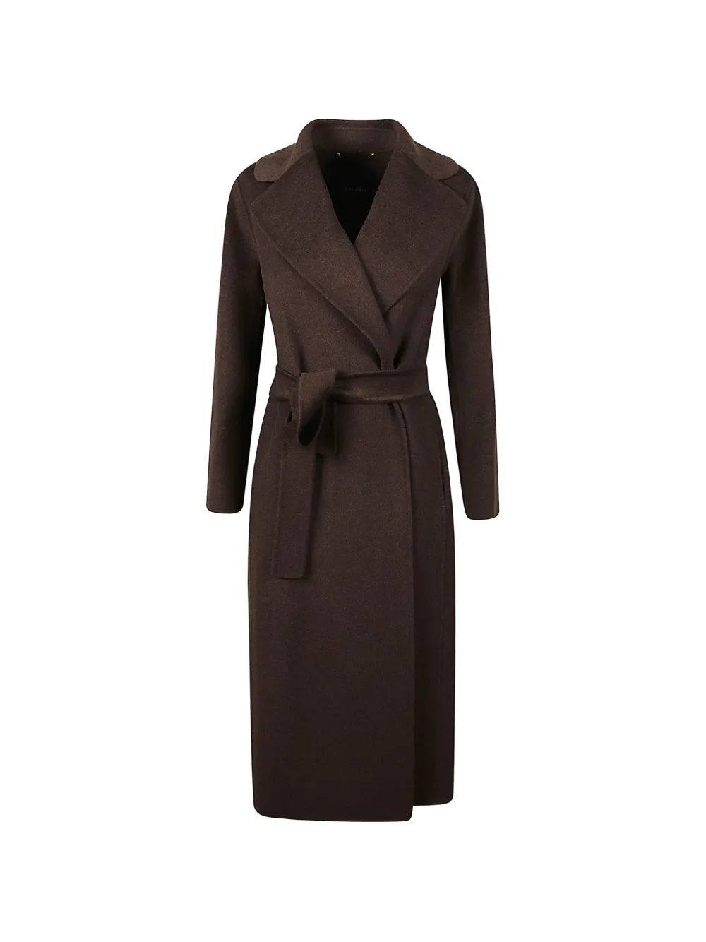 'S Max Mara belted shawl-lapel coat - Marrone