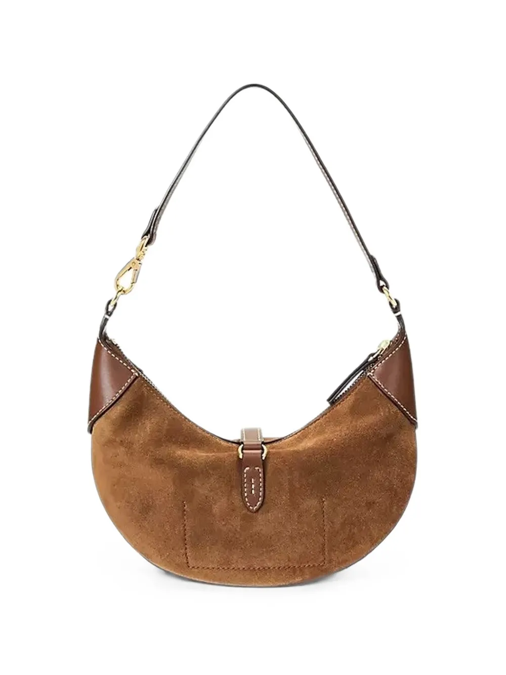 Polo Ralph Lauren Mini Polo ID suede shoulder bag - Marrone