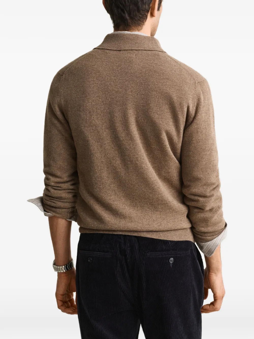 Gant Trui met geborduurd logo Bruin