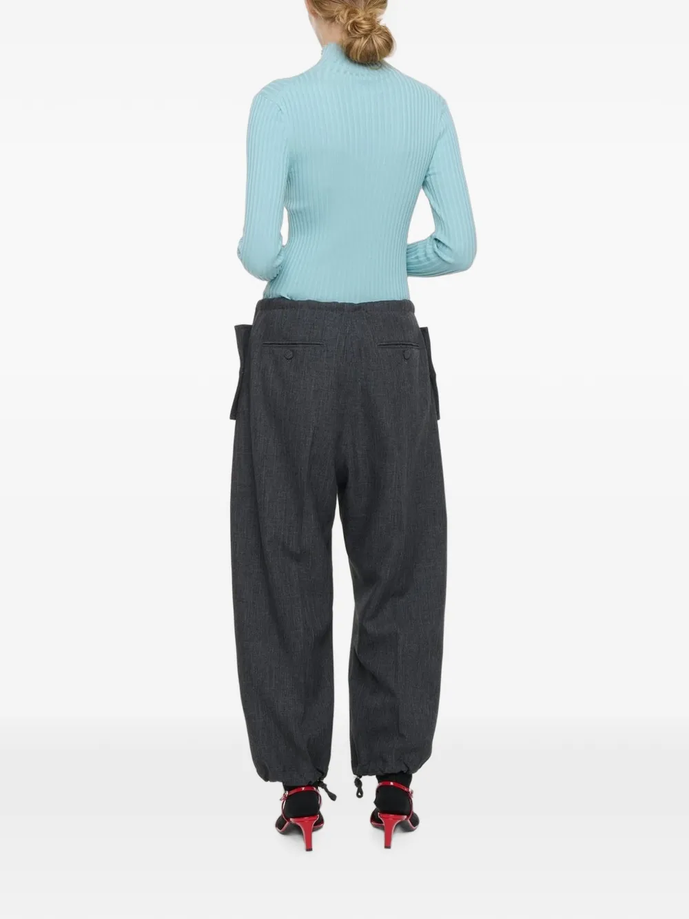 Plan C Broek met trekkoord Grijs