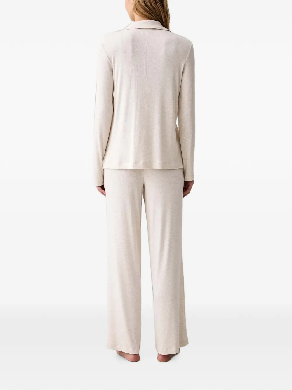 DKNY Ribgebreide pyjama Wit