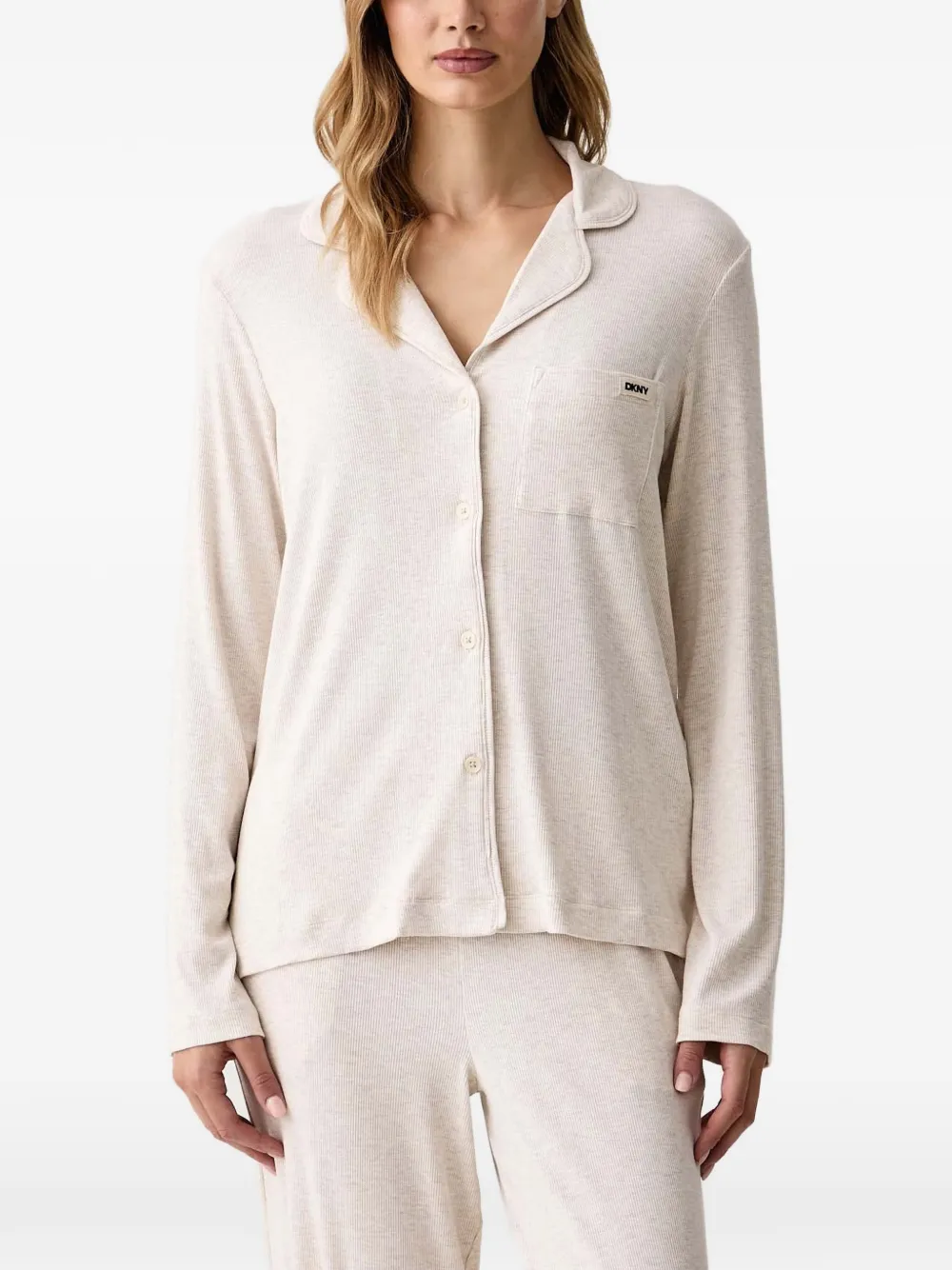DKNY Ribgebreide pyjama Wit