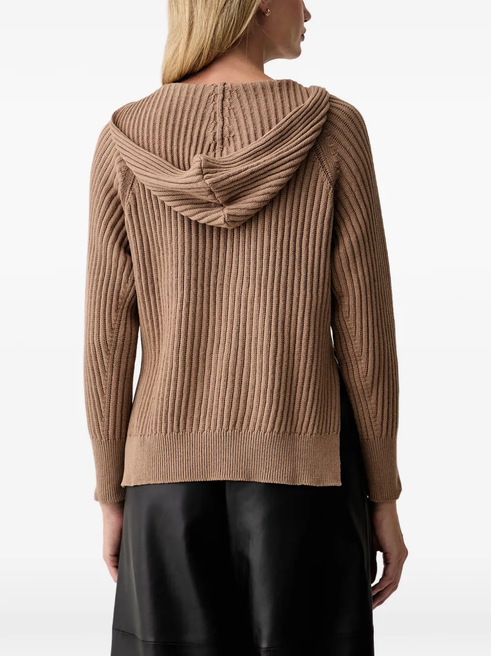 DKNY Ribgebreide hoodie met raglan mouwen Beige