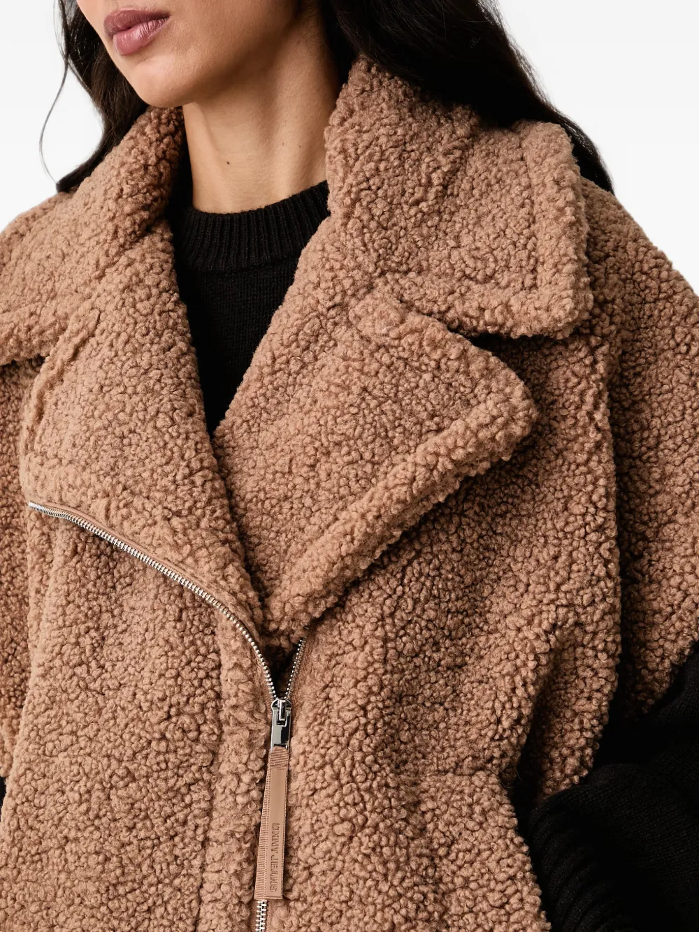 DKNY Oversized jack met teddy-textuur Bruin