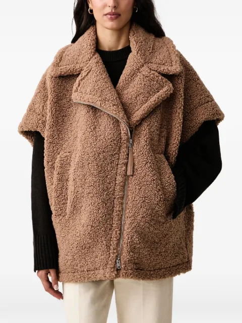 DKNY teddy-texture oversized jacket