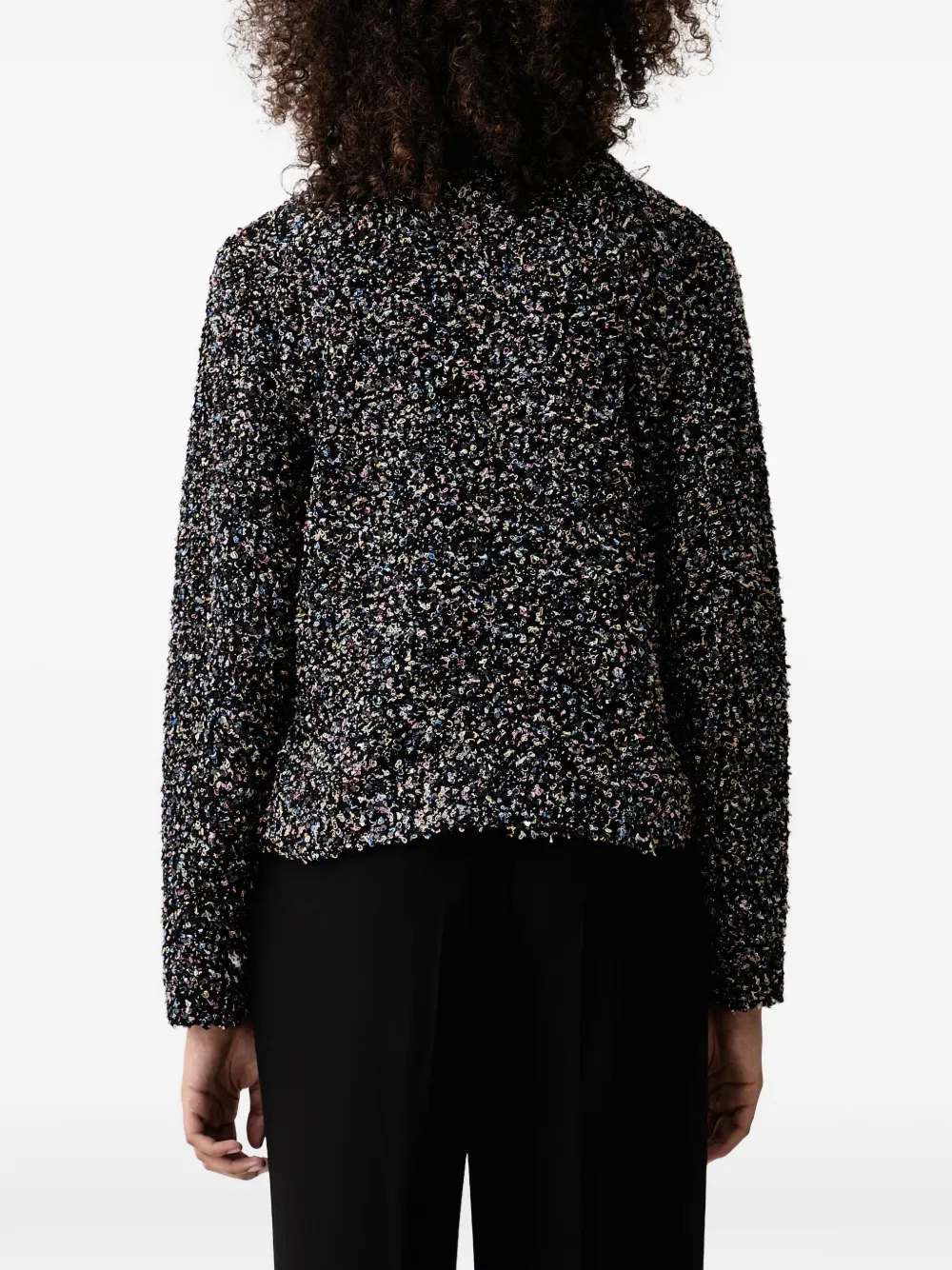 DKNY sequin-embellished tweed jacket Zwart