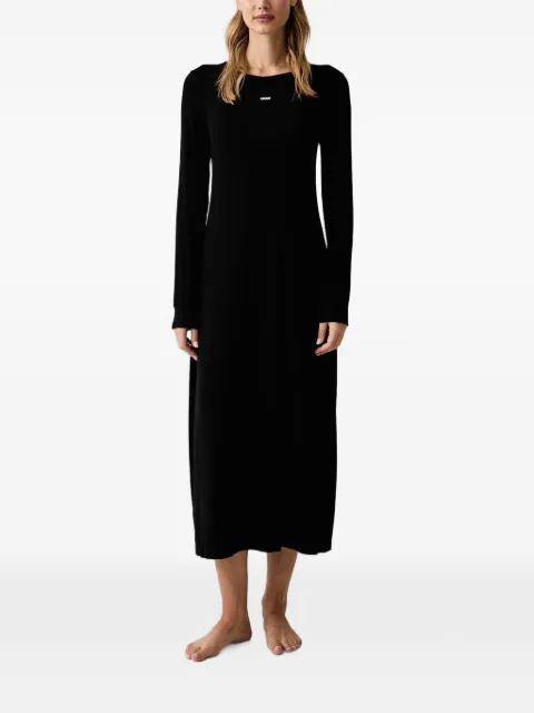 DKNY camisón tejido de canalé con parche del logo