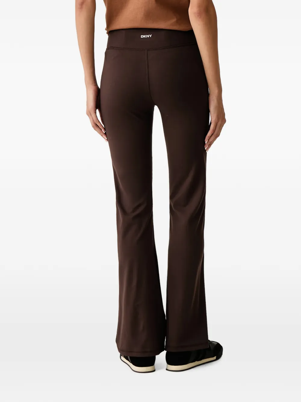 DKNY Flared broek met logoprint Bruin