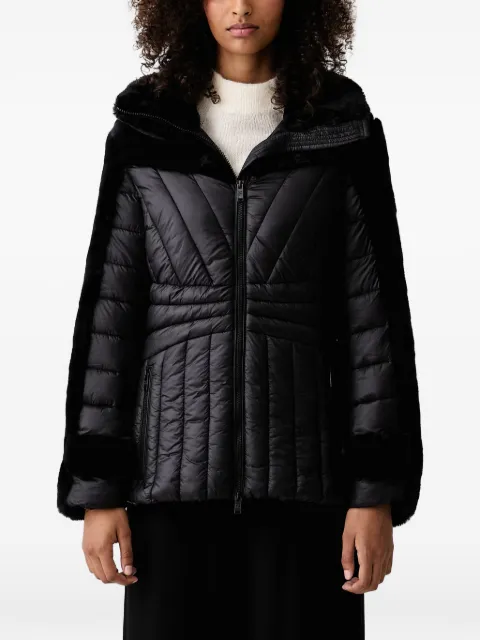 DKNY faux-fur trim quilted jacket