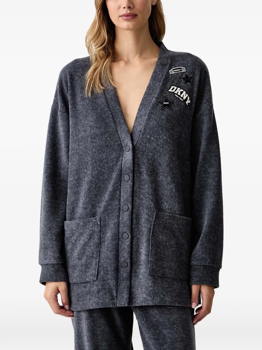 DKNY Pyjama met logo-patch Grijs