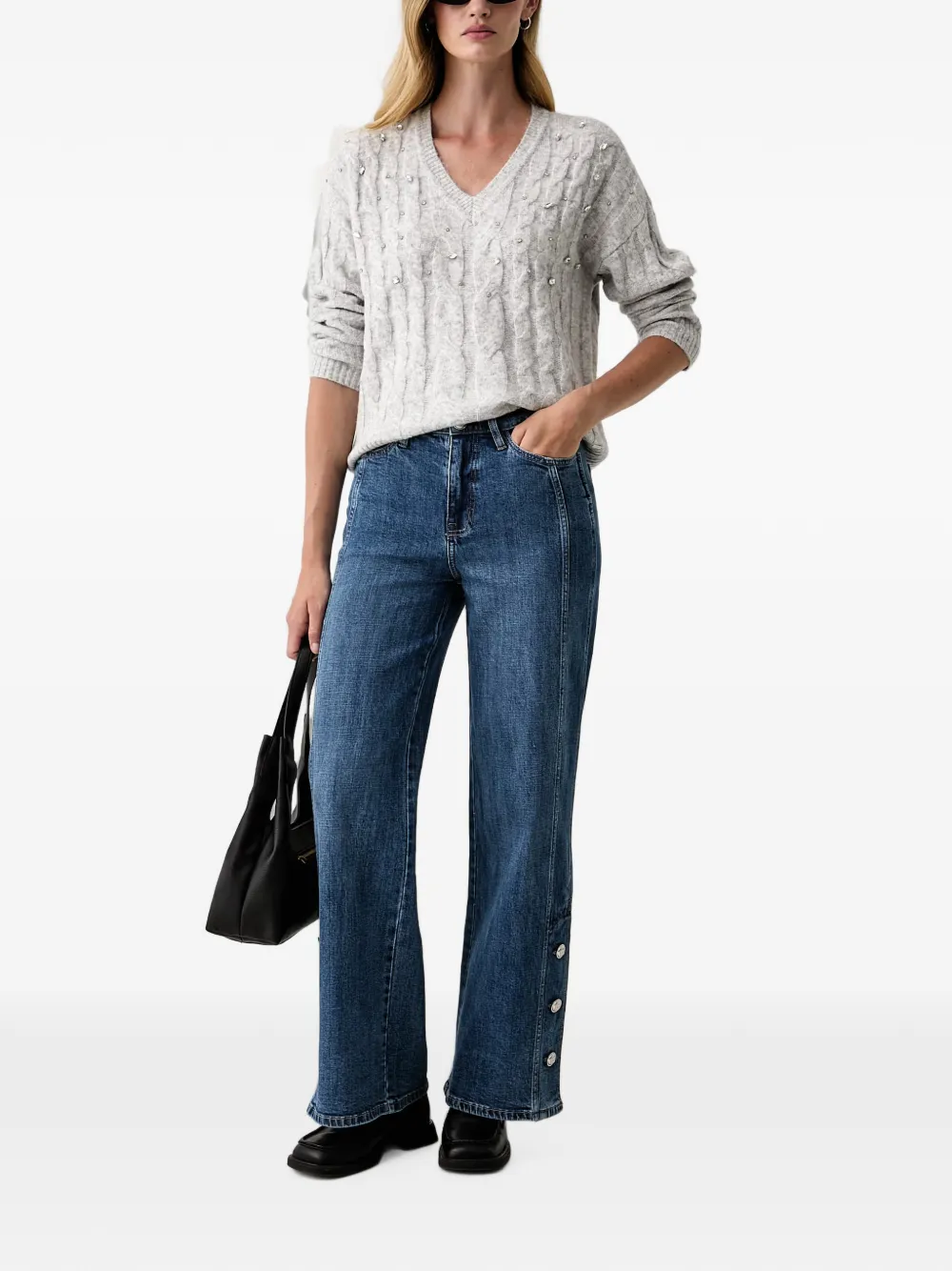 DKNY Jeans met wijde pijpen Blauw