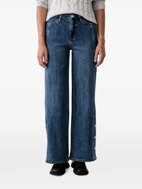DKNY button-detail wide-leg jeans