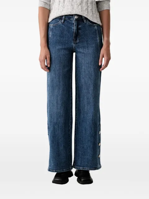 DKNY button-detail wide-leg jeans