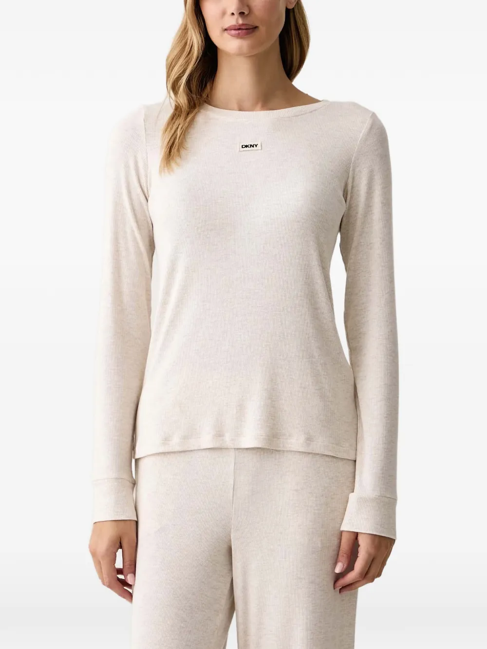DKNY Ribgebreide pyjama Beige