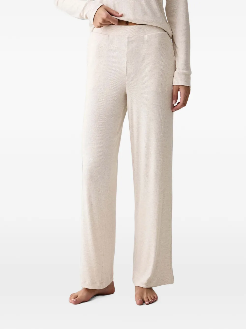DKNY Ribgebreide pyjama Beige