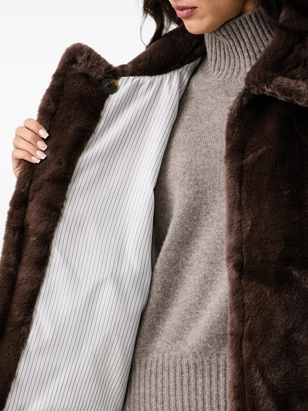 DKNY Jack van imitatiebont met korte mouwen Bruin