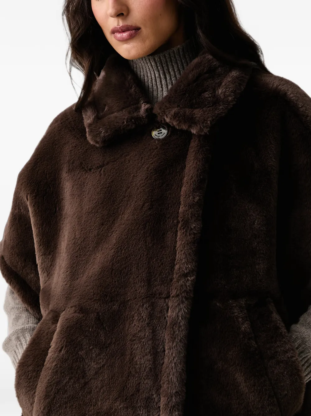DKNY Jack van imitatiebont met korte mouwen Bruin