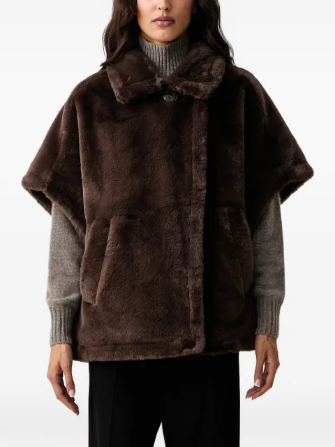 DKNY faux-fur short-sleeve jacket