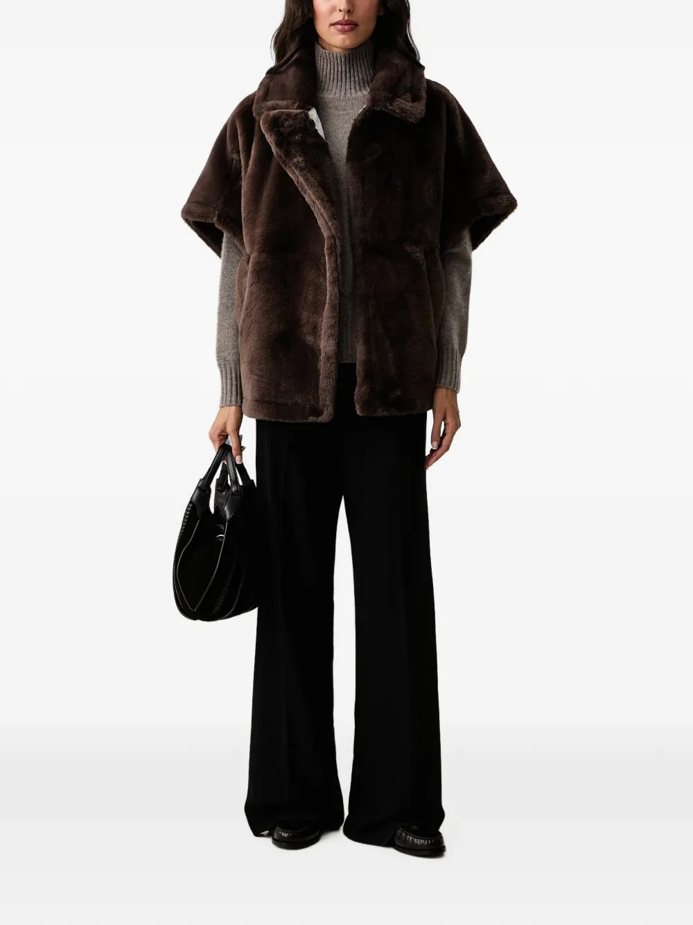 DKNY Jack van imitatiebont met korte mouwen Bruin