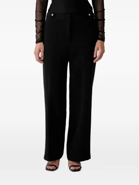 DKNY logo-button wide-leg trousers