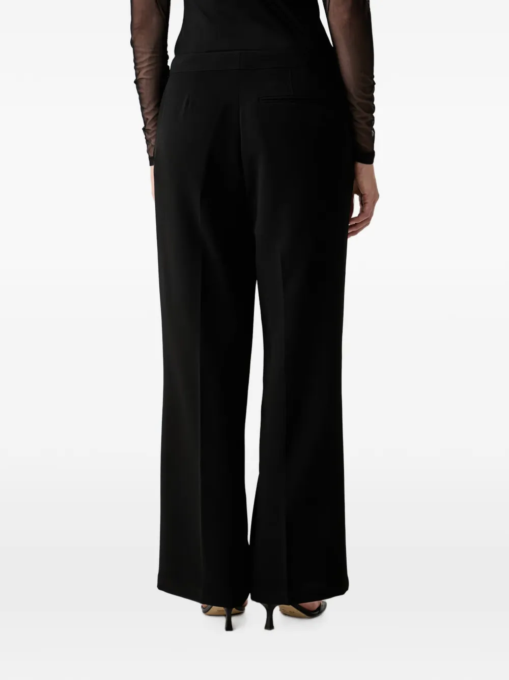 DKNY Broek met wijde pijpen en logoknoop Zwart