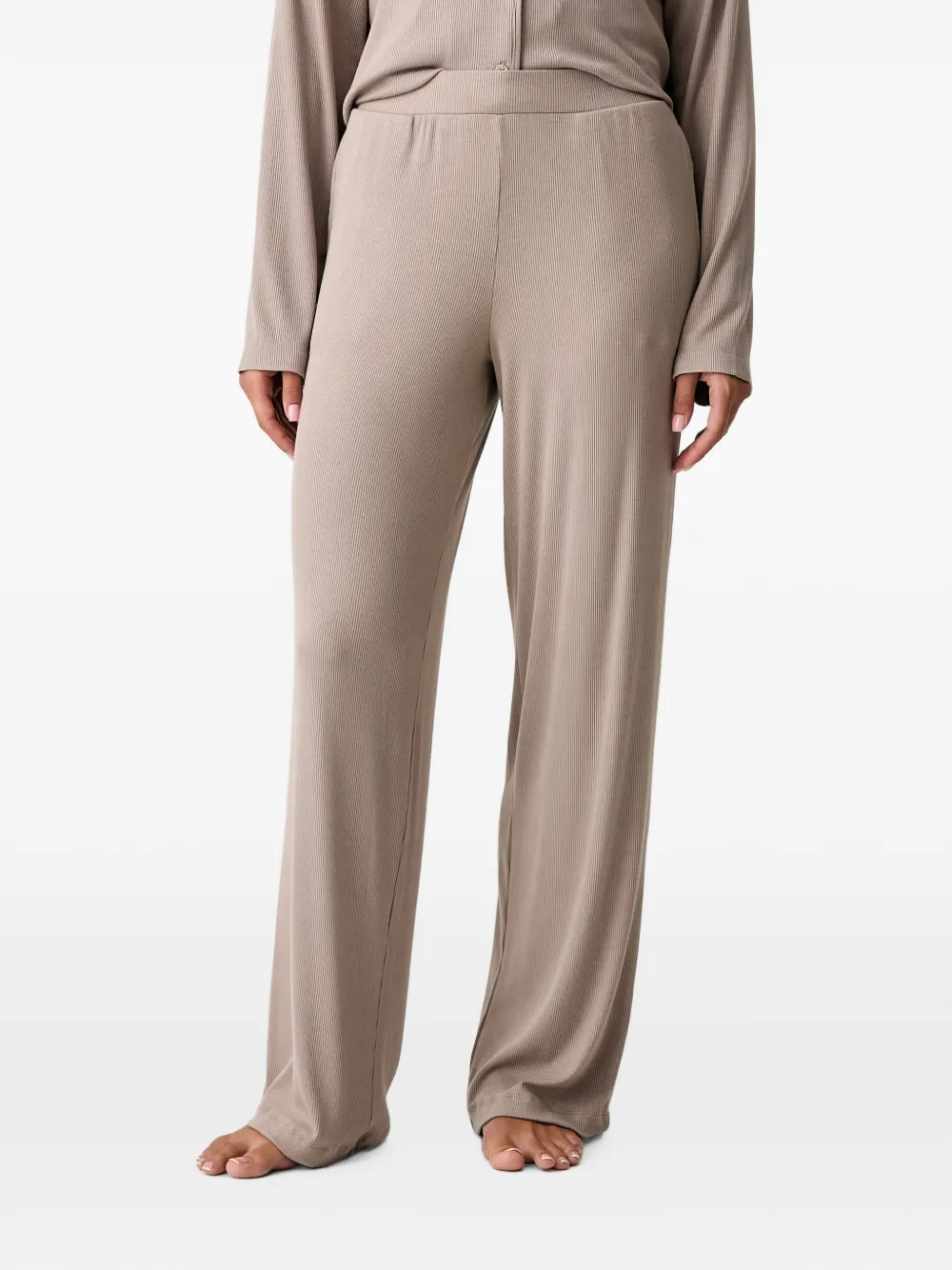 DKNY Ribgebreide pyjamaset Beige